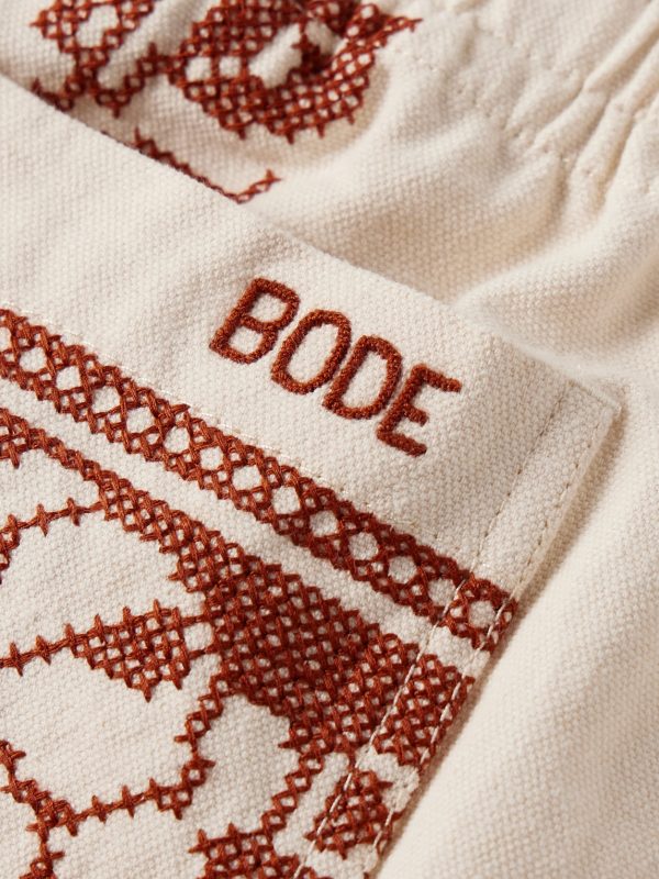 Straight-Leg Embroidered Cotton-Canvas Shorts - CU
