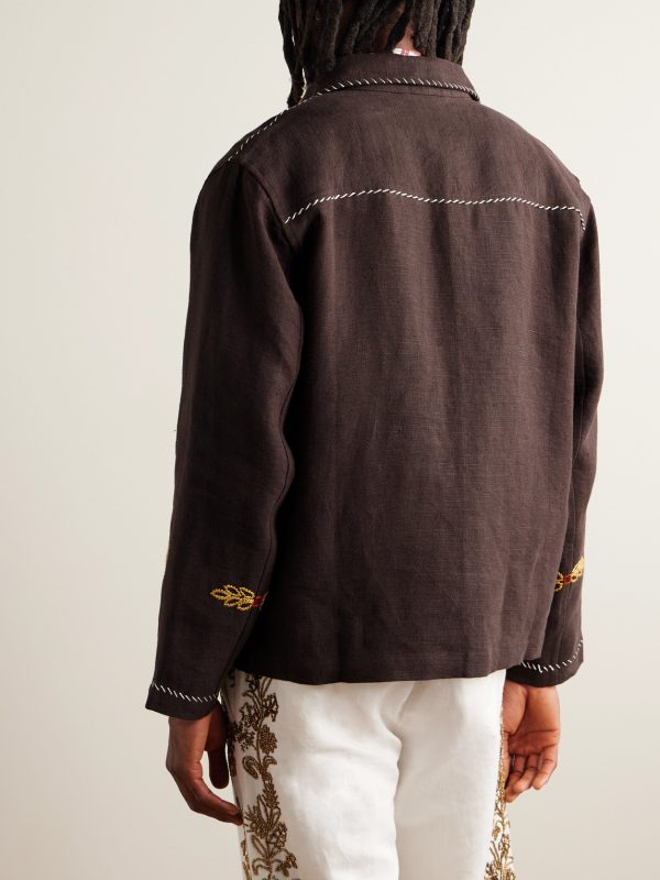 Show Pony Embroidered Linen Shirt - BK Show Pony Embroidered Linen Shirt - BK