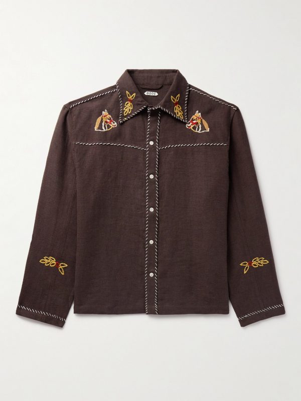 Show Pony Embroidered Linen Shirt Show Pony Embroidered Linen Shirt