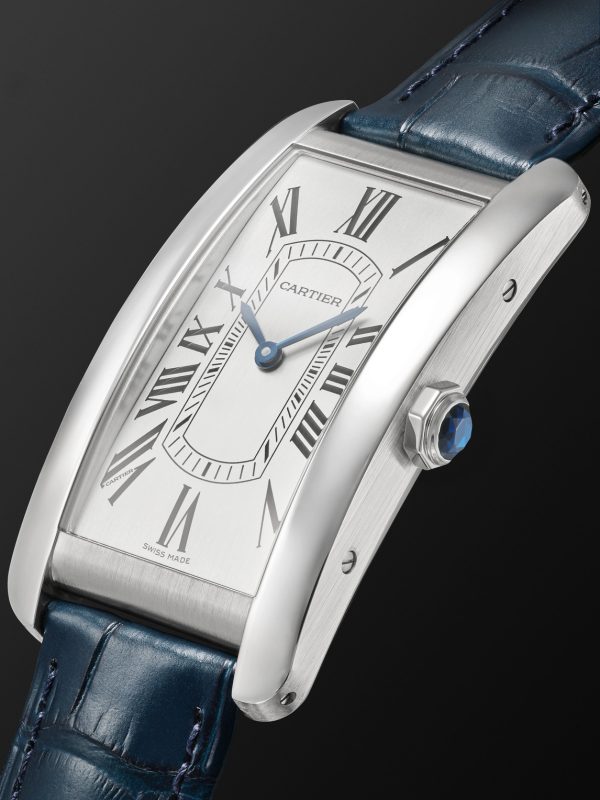 Tank Américaine Automatic 44.4mm Stainless Steel and Alligator Watch, Ref. No. WSTA0083 - FR Tank Américaine Automatic 44.4mm Stainless Steel and Alligator Watch, Ref. No. WSTA0083 - FR