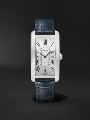 Tank Américaine Automatic 44.4mm Stainless Steel and Alligator Watch, Ref. No. WSTA0083