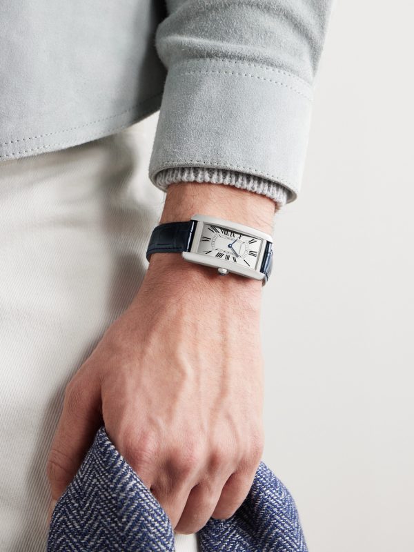 Tank Américaine Automatic 44.4mm Stainless Steel and Alligator Watch, Ref. No. WSTA0083 - OU Tank Américaine Automatic 44.4mm Stainless Steel and Alligator Watch, Ref. No. WSTA0083 - OU