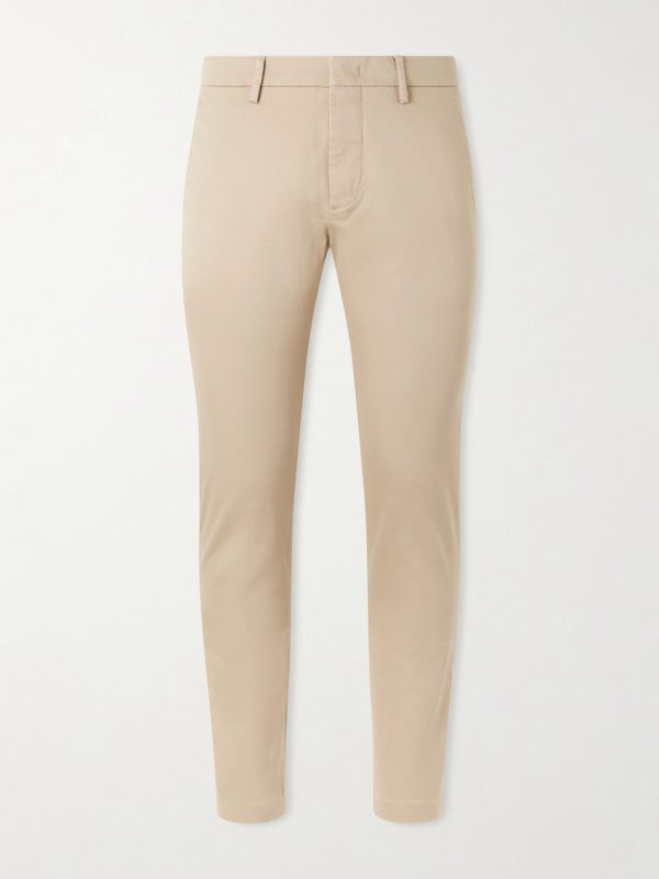 Theo 1420 Tapered Organic Cotton-Blend Twill Chinos Theo 1420 Tapered Organic Cotton-Blend Twill Chinos
