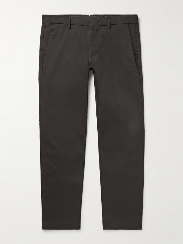 Theo 1420 Tapered Organic Cotton-Blend Twill Chinos Theo 1420 Tapered Organic Cotton-Blend Twill Chinos