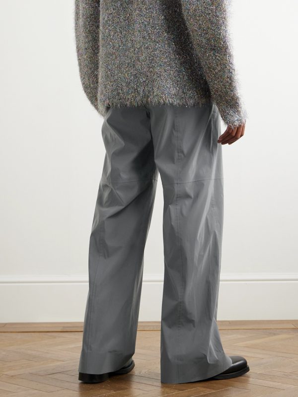 Straight-Leg Zip-Embellished Reflective Shell Trousers - BK Straight-Leg Zip-Embellished Reflective Shell Trousers - BK