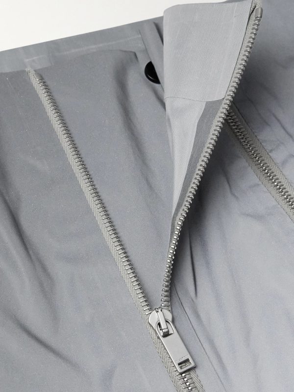 Straight-Leg Zip-Embellished Reflective Shell Trousers - E1 Straight-Leg Zip-Embellished Reflective Shell Trousers - E1