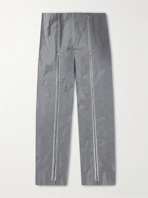 Straight-Leg Zip-Embellished Reflective Shell Trousers