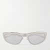 Mirrored D-Frame Silver-Tone Sunglasses Mirrored D-Frame Silver-Tone Sunglasses