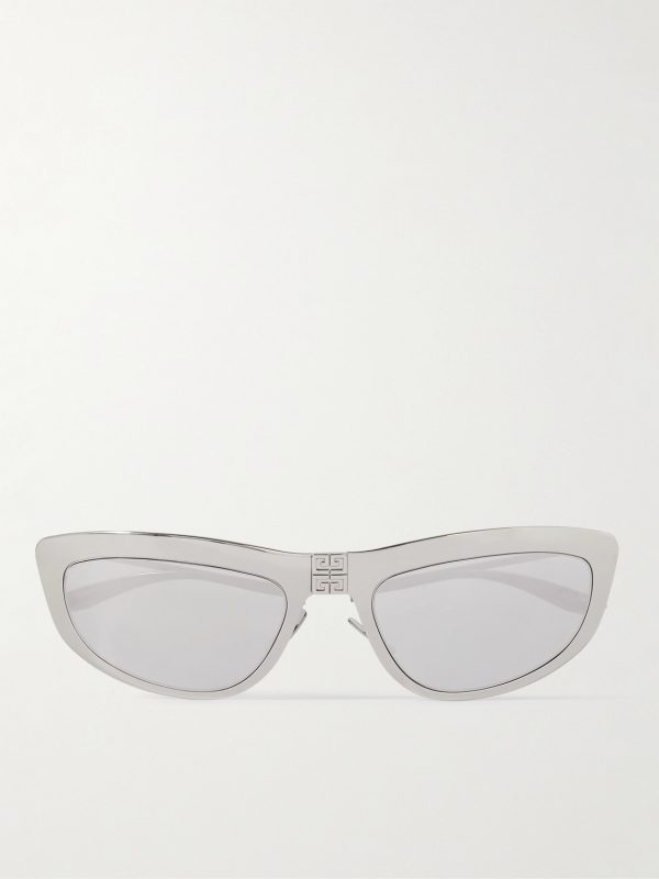 Mirrored D-Frame Silver-Tone Sunglasses Mirrored D-Frame Silver-Tone Sunglasses