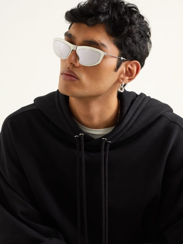 Mirrored D-Frame Silver-Tone Sunglasses - OU Mirrored D-Frame Silver-Tone Sunglasses - OU