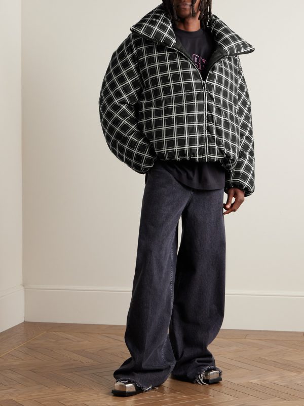 + Dingyun Zhang Oversized Checked Shell Down Jacket - OU + Dingyun Zhang Oversized Checked Shell Down Jacket - OU