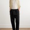 Tapered Cropped Gabardine Trousers - OU Tapered Cropped Gabardine Trousers - OU
