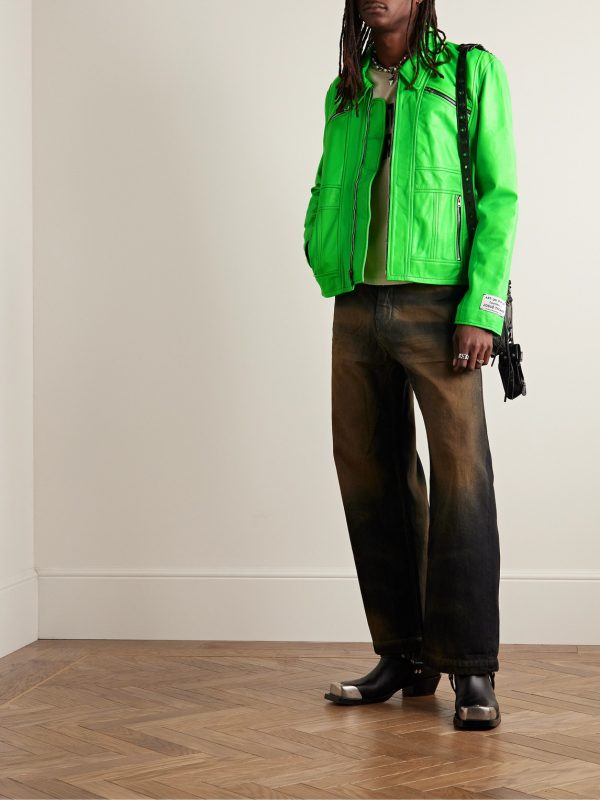 Bowery Slim-Fit Leather Jacket - OU Bowery Slim-Fit Leather Jacket - OU