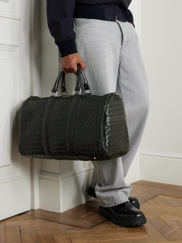 Intrecciato Leather Duffle Bag - E2