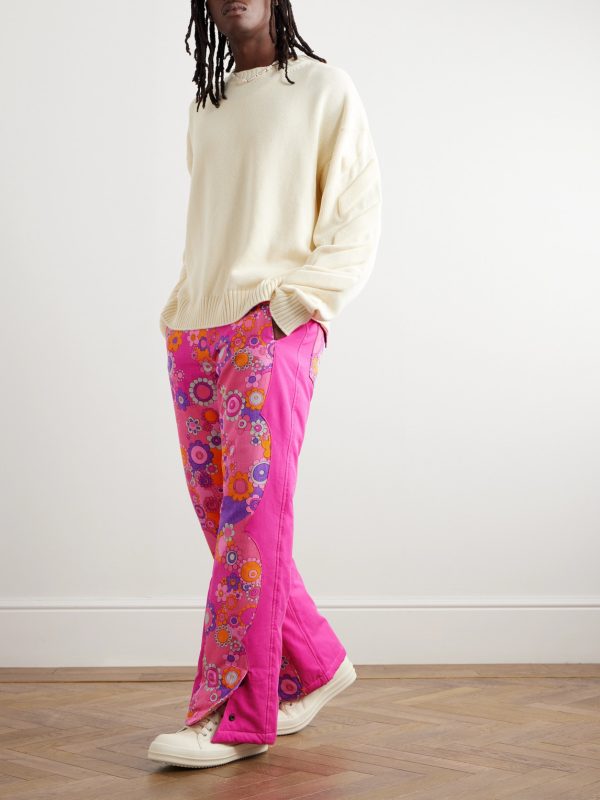 Straight-Leg Patchwork Cotton and TENCEL™ Lyocell-Blend Twill Down Trousers - OU