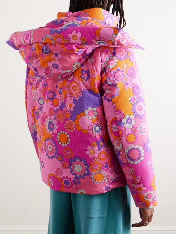 Floral-Print Cotton and TENCEL™ Lyocell-Blend Down Hooded Jacket - BK Floral-Print Cotton and TENCEL™ Lyocell-Blend Down Hooded Jacket - BK