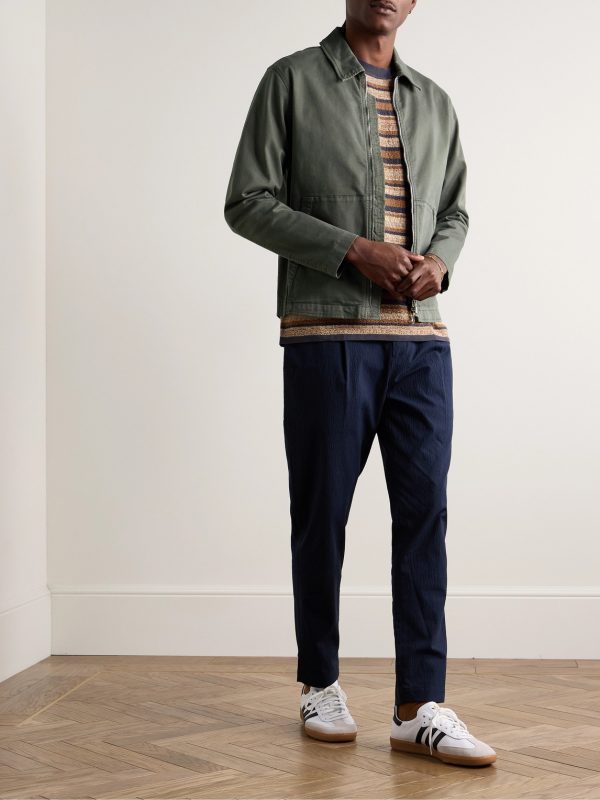 Cotton-Blend Gabardine Coach Jacket - OU Cotton-Blend Gabardine Coach Jacket - OU