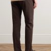 Straight-Leg Cotton-Blend Twill Trousers - BK