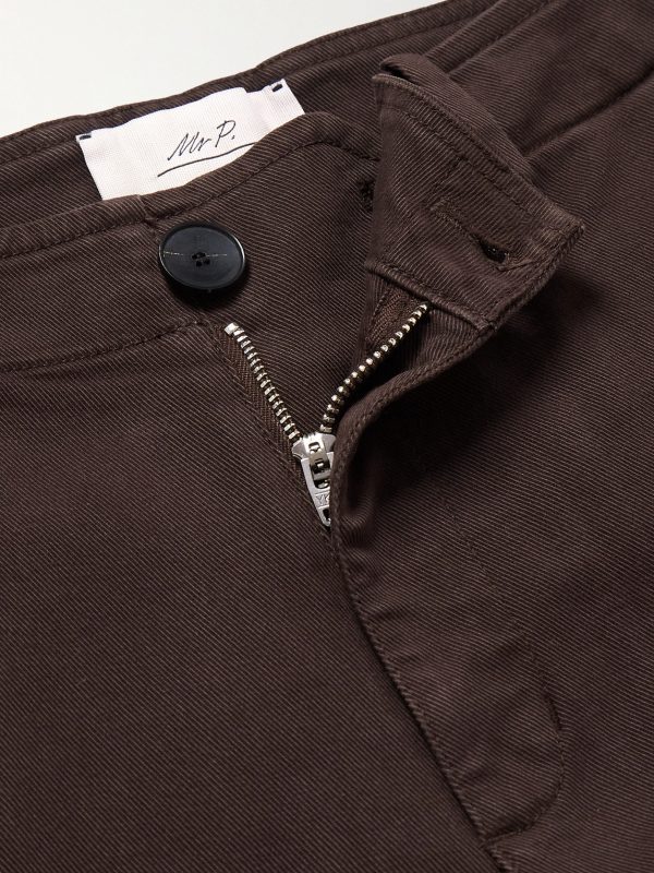 Straight-Leg Cotton-Blend Twill Trousers - CU