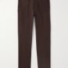 Straight-Leg Cotton-Blend Twill Trousers