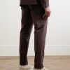 Tapered Pleated Garment-Dyed Cotton-Blend Twill Trousers - BK Tapered Pleated Garment-Dyed Cotton-Blend Twill Trousers - BK