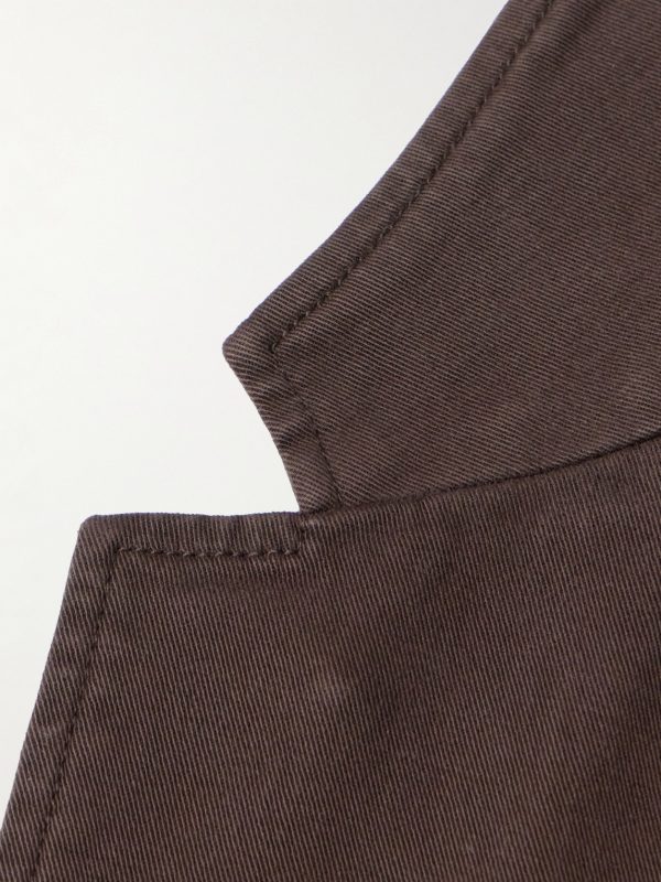Garment-Dyed Cotton-Blend Twill Blazer - E1 Garment-Dyed Cotton-Blend Twill Blazer - E1
