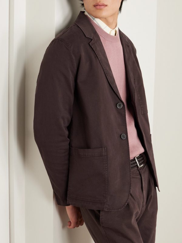 Garment-Dyed Cotton-Blend Twill Blazer - FR Garment-Dyed Cotton-Blend Twill Blazer - FR