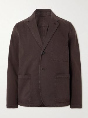 Garment-Dyed Cotton-Blend Twill Blazer Garment-Dyed Cotton-Blend Twill Blazer