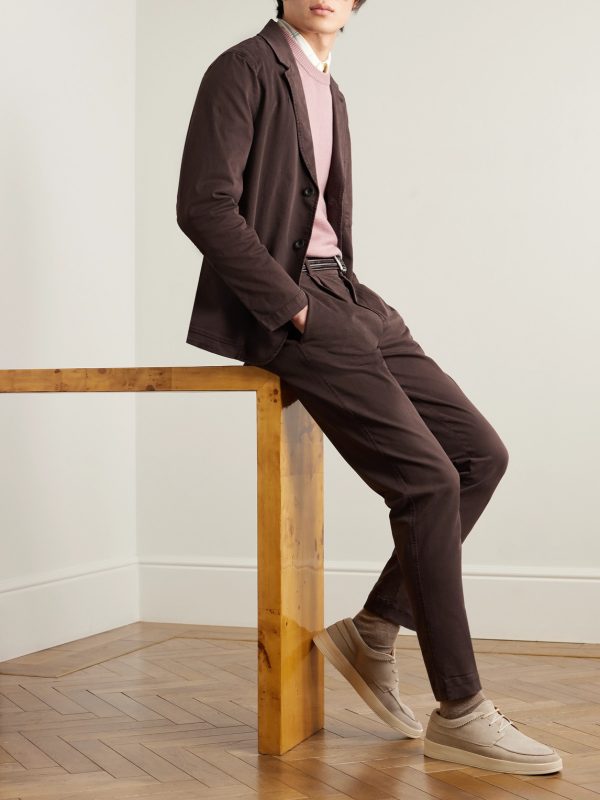Garment-Dyed Cotton-Blend Twill Blazer - OU Garment-Dyed Cotton-Blend Twill Blazer - OU