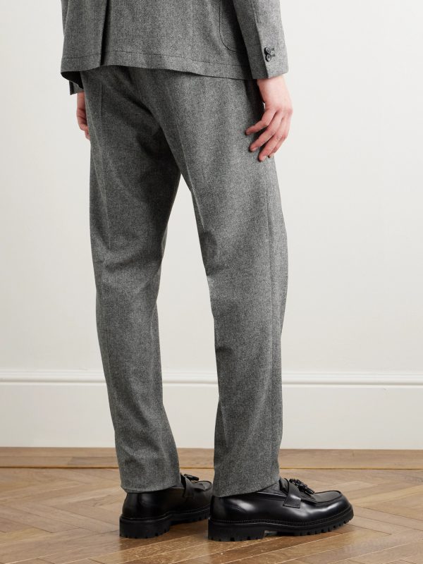 Phillip Tapered Pleated Wool-Blend Trousers - BK Phillip Tapered Pleated Wool-Blend Trousers - BK