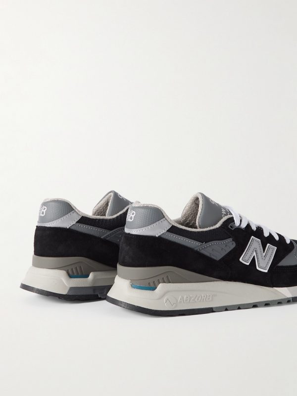 998 Core Rubber-Trimmed Leather, Mesh and Suede Sneakers - BK