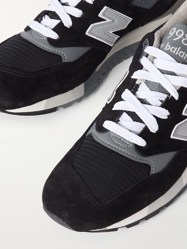 998 Core Rubber-Trimmed Leather, Mesh and Suede Sneakers - CU