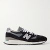 998 Core Rubber-Trimmed Leather, Mesh and Suede Sneakers