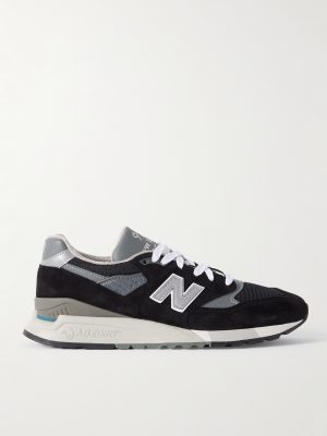 998 Core Rubber-Trimmed Leather, Mesh and Suede Sneakers 998 Core Rubber-Trimmed Leather, Mesh and Suede Sneakers