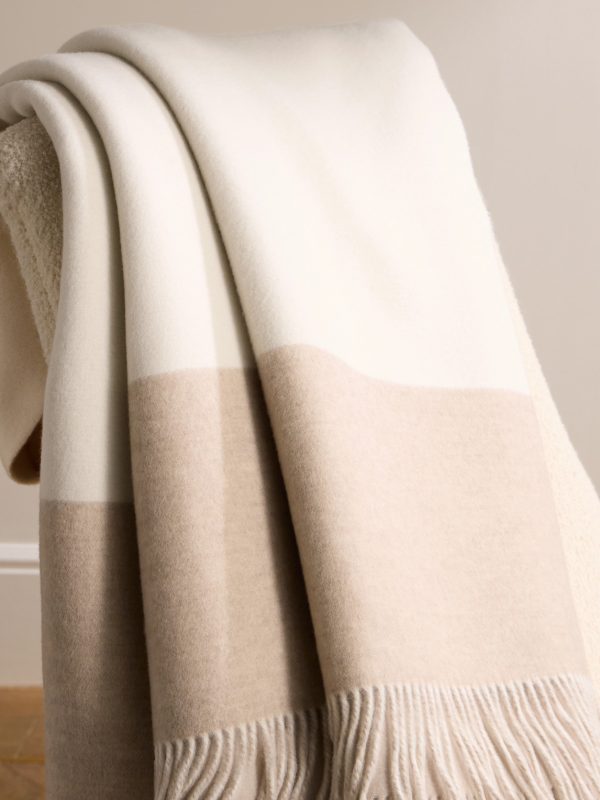 Fringed Colour-Block Cashmere Blanket - CU