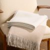 Fringed Colour-Block Cashmere Blanket - OU