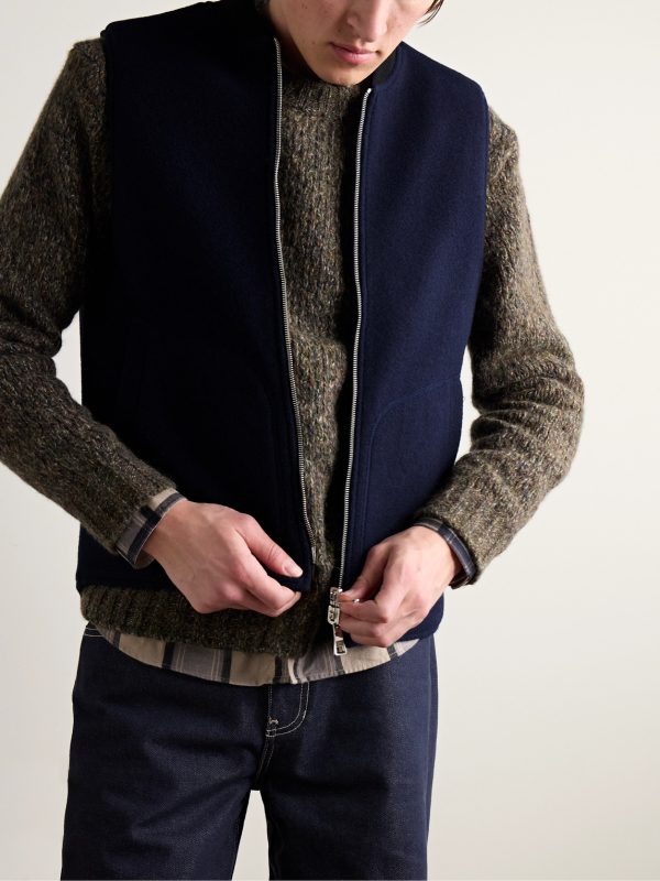 Reversible Padded Wool-Blend Gilet - FR