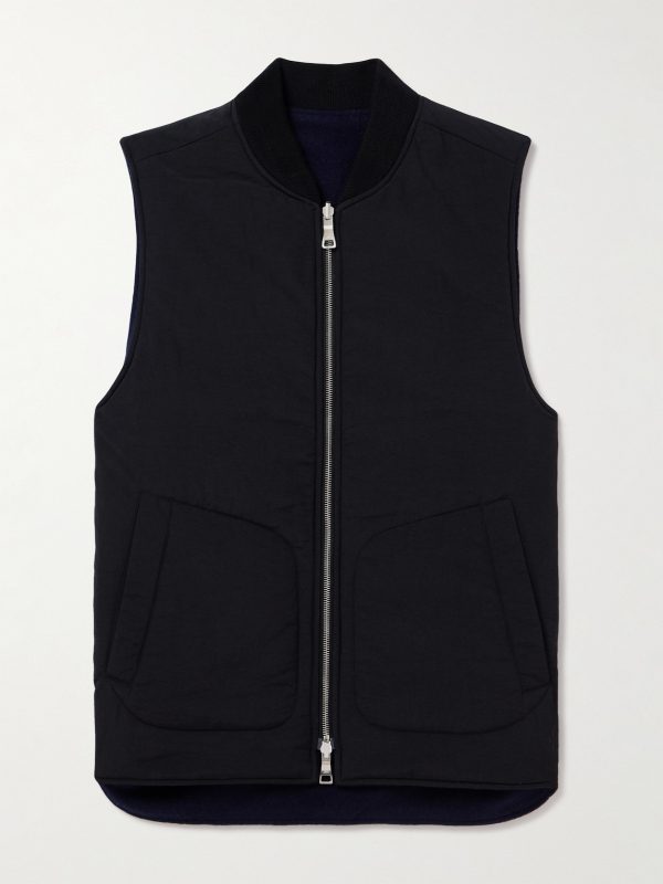Reversible Padded Wool-Blend Gilet
