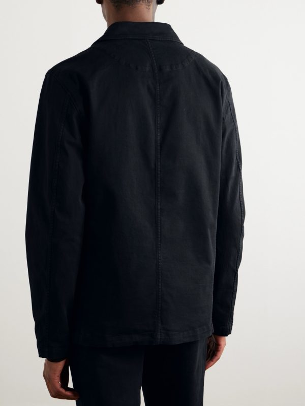 Garment-Dyed Cotton-Blend Twill Blazer - BK Garment-Dyed Cotton-Blend Twill Blazer - BK