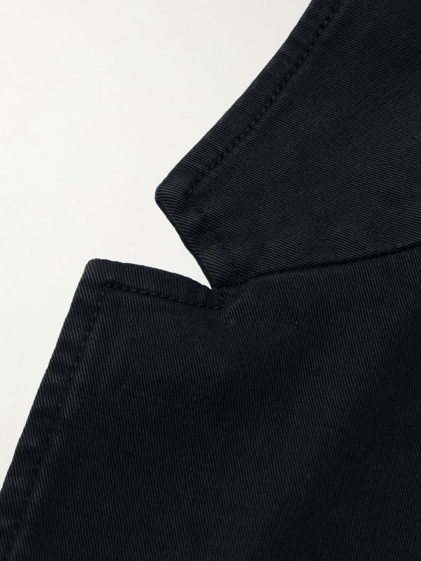 Garment-Dyed Cotton-Blend Twill Blazer - E1 Garment-Dyed Cotton-Blend Twill Blazer - E1