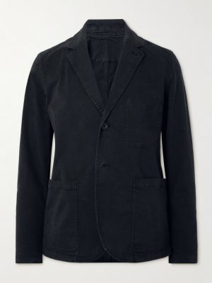 Garment-Dyed Cotton-Blend Twill Blazer Garment-Dyed Cotton-Blend Twill Blazer