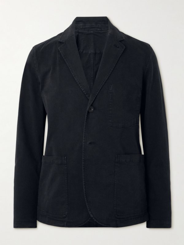 Garment-Dyed Cotton-Blend Twill Blazer Garment-Dyed Cotton-Blend Twill Blazer