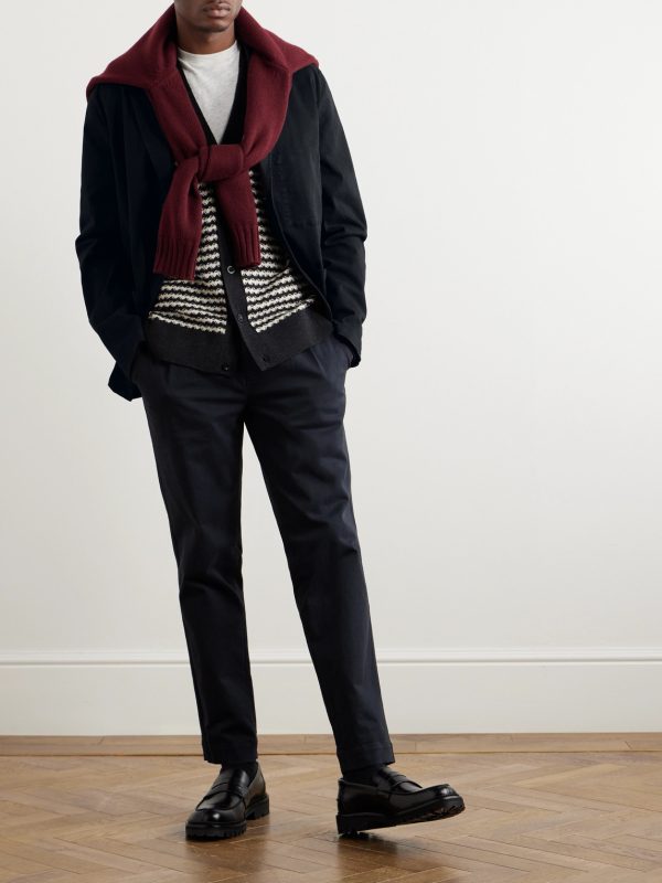 Garment-Dyed Cotton-Blend Twill Blazer - OU Garment-Dyed Cotton-Blend Twill Blazer - OU