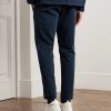 Tapered Pleated Garment-Dyed Cotton-Blend Twill Trousers - BK