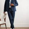 Tapered Pleated Garment-Dyed Cotton-Blend Twill Trousers - OU