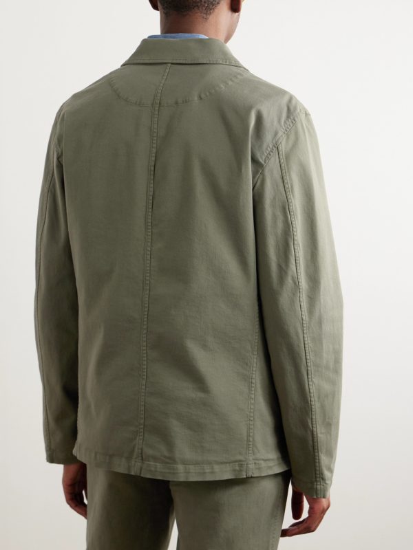 Garment-Dyed Cotton-Blend Twill Blazer - BK