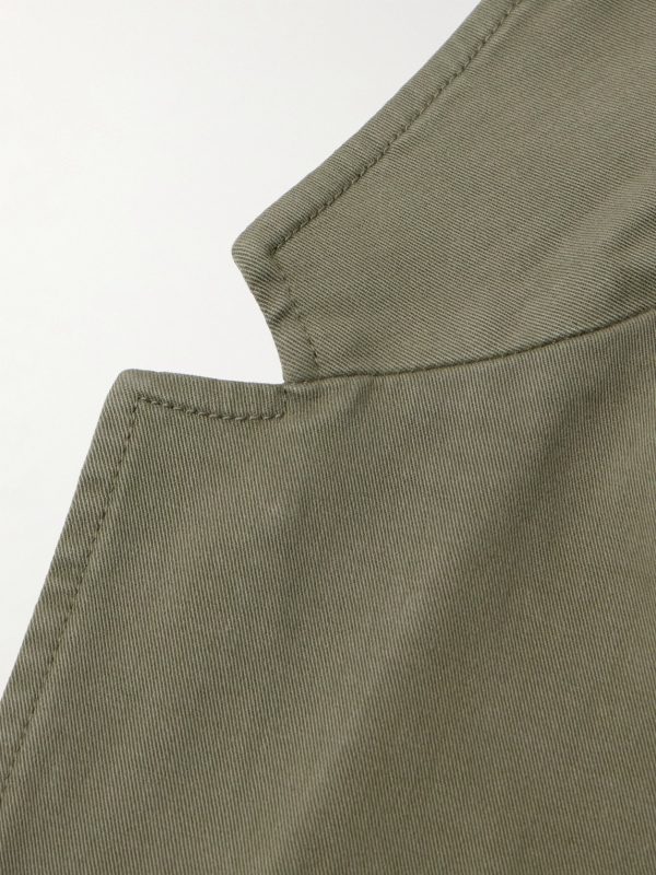 Garment-Dyed Cotton-Blend Twill Blazer - E1