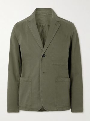 Garment-Dyed Cotton-Blend Twill Blazer Garment-Dyed Cotton-Blend Twill Blazer