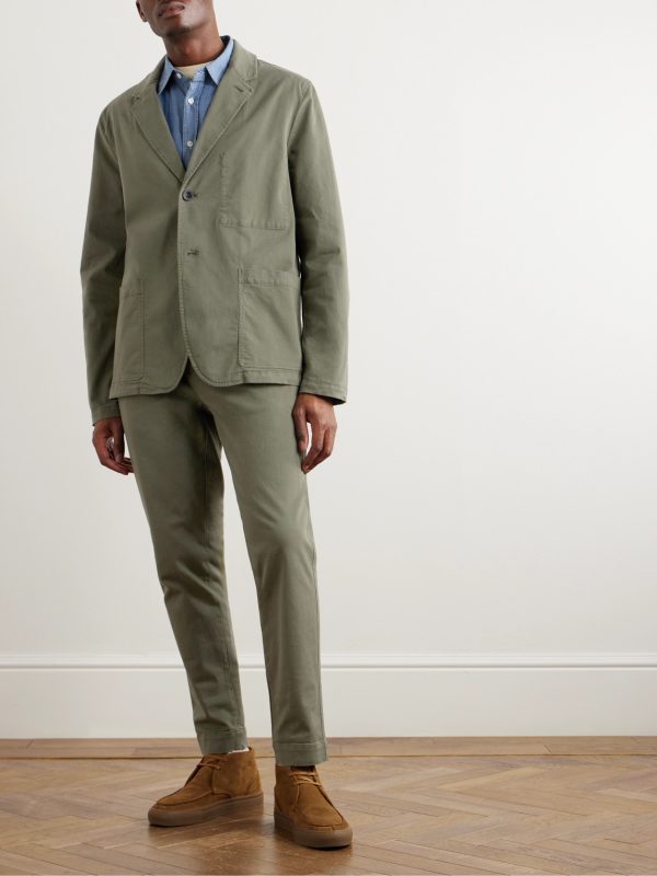 Garment-Dyed Cotton-Blend Twill Blazer - OU