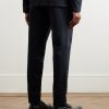 Tapered Pleated Garment-Dyed Cotton-Blend Twill Trousers - BK Tapered Pleated Garment-Dyed Cotton-Blend Twill Trousers - BK